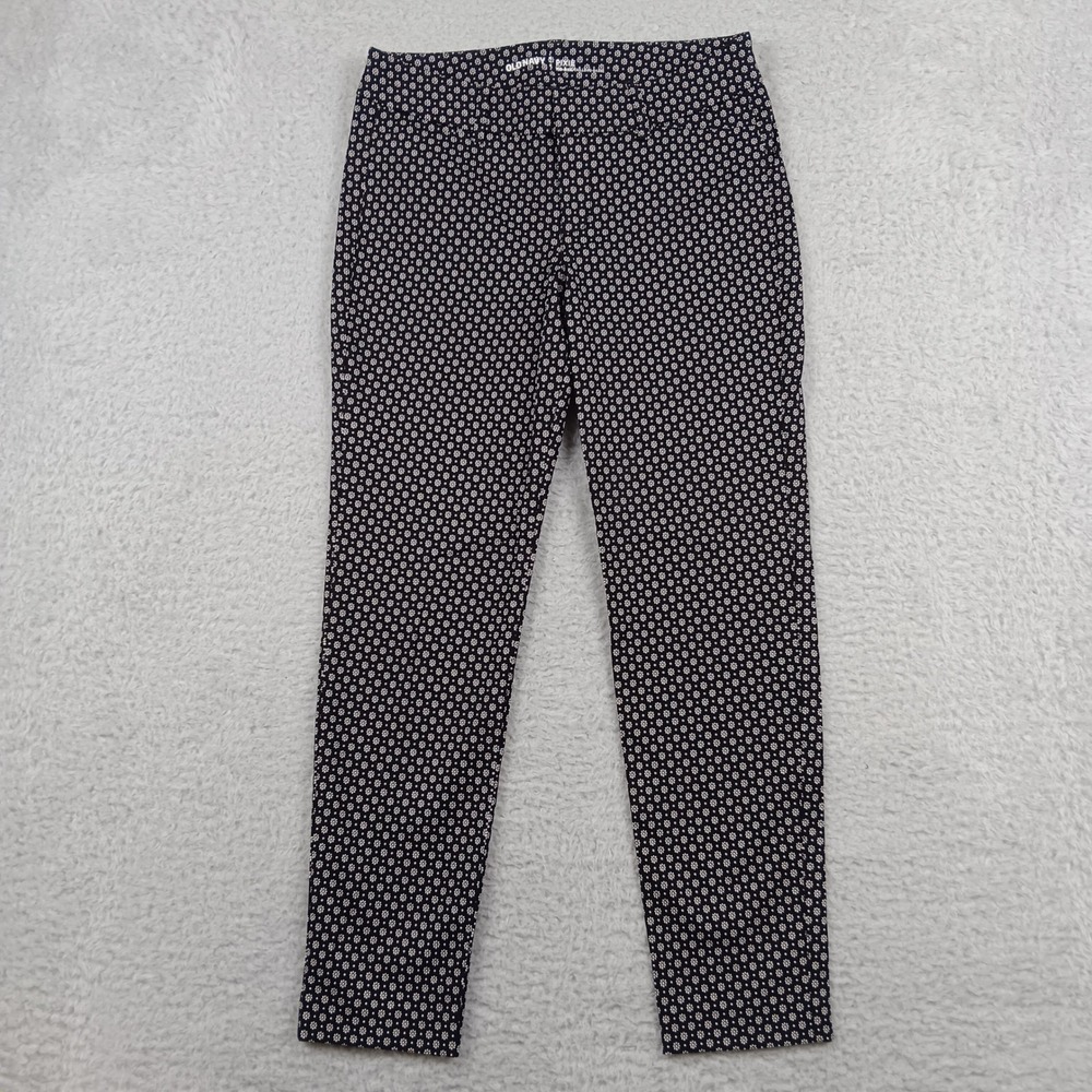 Old Navy Pant Pixie Woman 4 Black White Floral Tile Stretch‎ V/302842